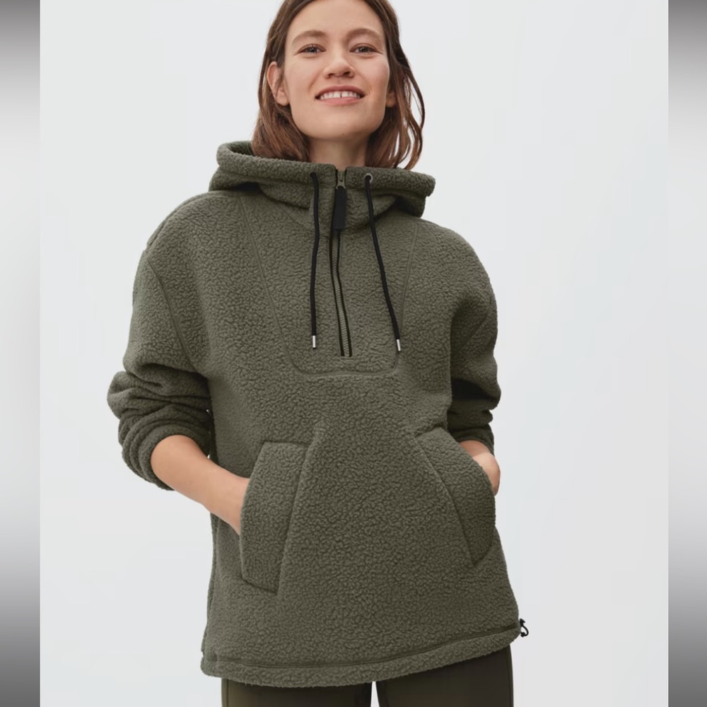 Everlane Teddy Hoodie Kalamata Green